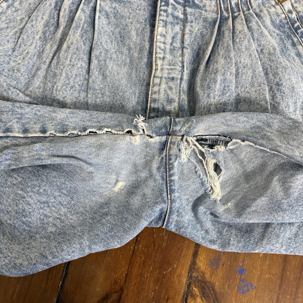 Vintage Jordache Studio Acid Wash Pleated Jeans Sz 15/16 Night Waist Mom 80's - Picture 7 of 7